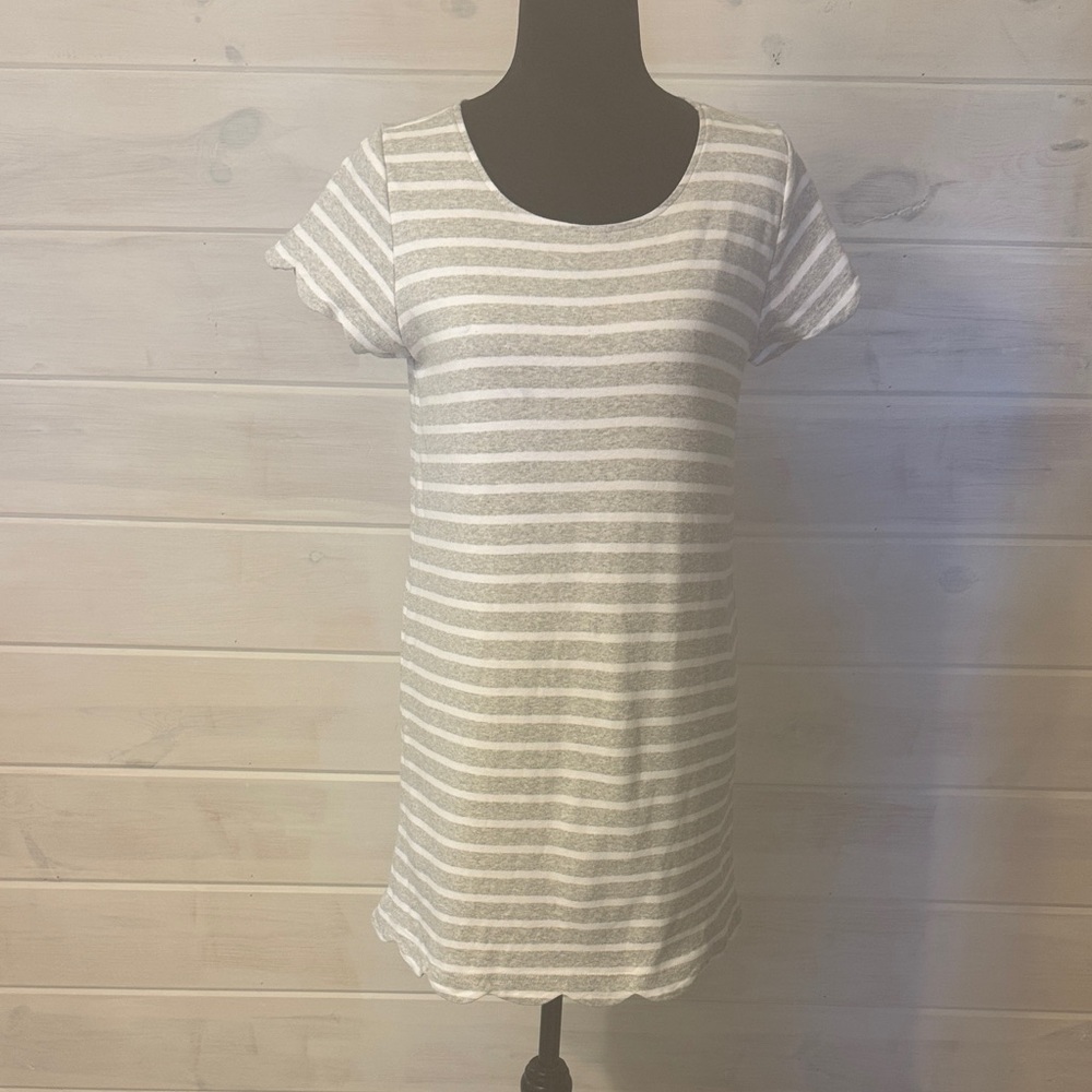 Crescent Soft Gray and White Mini Dress